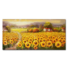 Load image into Gallery viewer, 100%Hand-Painted Sunflower Oil Painting On Canvas Handmade Large Garden Landscape Canvas Painting For Living Room Decor Unframed
