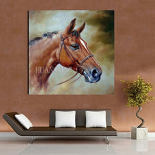 Load image into Gallery viewer, High quality realistic brown horse Hand-painted Old Master-Art Oil painting Animals Portrait horse Canvas