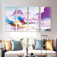 Load image into Gallery viewer, Modern Abstract Oil Painting Print on Canvas 4pcs Chinese style Landscape Canvas Art Printing Wall Art Picture for Home Decor