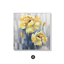 Load image into Gallery viewer, 100% Hand Painted Abstract Yellow Flowers Oil Painting On Canvas Wall Art Frameless Picture Decoration For Live Room Home Decor