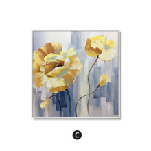 Load image into Gallery viewer, 100% Hand Painted Abstract Yellow Flowers Oil Painting On Canvas Wall Art Frameless Picture Decoration For Live Room Home Decor