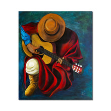 Load image into Gallery viewer, Abstract Portrait Wall Art Hand painted Guitar Player Oil Paintings On Canvas Man with a Guitar Oil Painting for Home Decoration