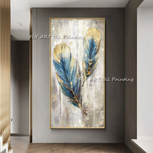 Load image into Gallery viewer, Hand-painted Modern Abstract Feather Oil Painting On Canvas Home Wall Art Picture For Living Room Home Decor Frameless