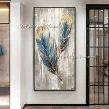 Load image into Gallery viewer, Hand-painted Modern Abstract Feather Oil Painting On Canvas Home Wall Art Picture For Living Room Home Decor Frameless