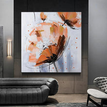 Load image into Gallery viewer, Nordic restaurant oil painting modern minimalist living room decoration painting abstract flower mural
