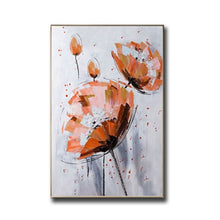 Load image into Gallery viewer, Nordic restaurant oil painting modern minimalist living room decoration painting abstract flower mural
