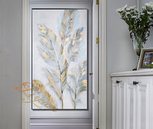 Load image into Gallery viewer, Golden Feathers Handmade Beautiful Abstract Oil Paintings On Canvas Modern Wedding Decor Wall art Pictures Home Decoration