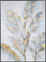 Load image into Gallery viewer, Golden Feathers Handmade Beautiful Abstract Oil Paintings On Canvas Modern Wedding Decor Wall art Pictures Home Decoration