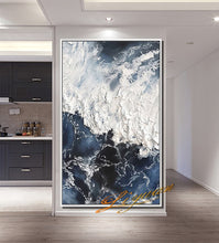 Load image into Gallery viewer, Abstract Knife 3D Wave Pictures Wall Art Hand Painted Oil Painting on Canvas Paintings For Living Room pictures Home Decoration