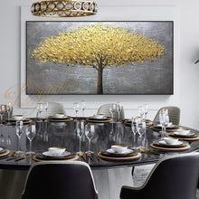 Load image into Gallery viewer, 100% Handmade Large Modern Canvas Art Oil Painting Knife Golden Tree Paintings For Home Living Room Hotel Decor Wall Art Picture
