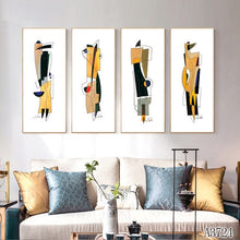 Load image into Gallery viewer, Modern Abstract Oil Painting Print on Canvas 4pcs Abstract Cartoon Canvas Art Printing Painting Wall Art Picture for Home Decor