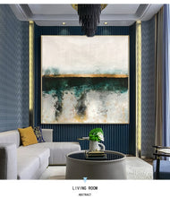 Load image into Gallery viewer, Hand Painted abstract painting texture acrylic Modern art green oil painting Golden for living room wall Large home decoration