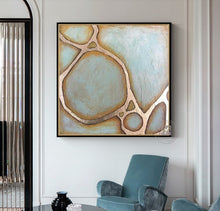 Load image into Gallery viewer, Hand Painted abstract painting texture acrylic Modern art green oil painting Golden for living room wall Large home decoration