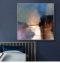 Load image into Gallery viewer, Hand Painted abstract painting texture acrylic Modern art green oil painting Golden for living room wall Large home decoration