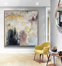 Load image into Gallery viewer, Hand Painted abstract painting texture acrylic Modern art green oil painting Golden for living room wall Large home decoration