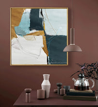 Load image into Gallery viewer, Hand Painted abstract painting texture acrylic Modern art green oil painting Golden for living room wall Large home decoration
