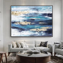 Load image into Gallery viewer, Abstract Hand Painted Money Tree Oil Painting on Canvas Wall Art for Living Room Decor Texture Goldleaf No Frame Drop Shipping