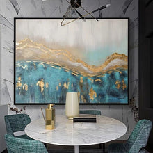 Load image into Gallery viewer, Abstract Hand Painted Money Tree Oil Painting on Canvas Wall Art for Living Room Decor Texture Goldleaf No Frame Drop Shipping
