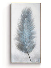 Load image into Gallery viewer, Morandi Style Hand Painted Feather Pic Gold Foil Abstract Oil Painting On Canvas Wall Art For Living Room Home Decor No Frame