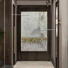 Load image into Gallery viewer, Hand-painted High Quality Silver Knife Thick Oil Painting  Artist Modern Abstract Grey Silver Oil Painting for living room
