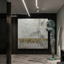 Load image into Gallery viewer, Hand-painted High Quality Silver Knife Thick Oil Painting  Artist Modern Abstract Grey Silver Oil Painting for living room