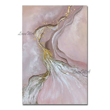 Load image into Gallery viewer, New Arrival Abstract Painting In Pink With Gold Texture Large Size Home Good Wall Art Canvas Painting For Living Room No Framed