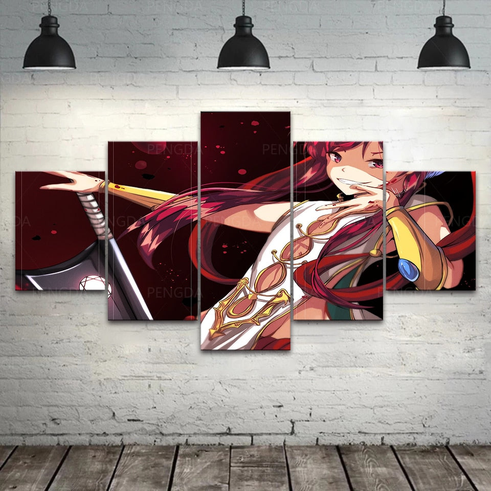 Modular HD Canvas Printed 5 Pcs Japanese Animation Picture Home Decor Art Wall Painting Labyrinth Of Magic Poster Bed Room Frame