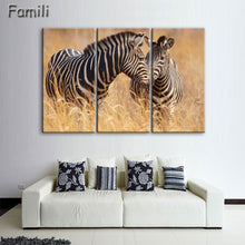 Load image into Gallery viewer, 3 Pcs/Set Animal Zebra Paintings Large Canvas Paintings vertical forms Wall Art Picture Home Decoration Canvas Painting 3 Pieces