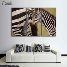 Load image into Gallery viewer, 3 Pcs/Set Animal Zebra Paintings Large Canvas Paintings vertical forms Wall Art Picture Home Decoration Canvas Painting 3 Pieces