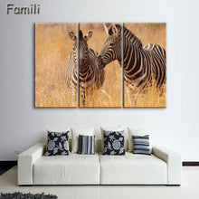 Load image into Gallery viewer, 3 Pcs/Set Animal Zebra Paintings Large Canvas Paintings vertical forms Wall Art Picture Home Decoration Canvas Painting 3 Pieces