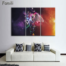 Load image into Gallery viewer, 3 Pcs/Set Animal Zebra Paintings Large Canvas Paintings vertical forms Wall Art Picture Home Decoration Canvas Painting 3 Pieces