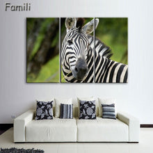 Load image into Gallery viewer, 3 Pcs/Set Animal Zebra Paintings Large Canvas Paintings vertical forms Wall Art Picture Home Decoration Canvas Painting 3 Pieces
