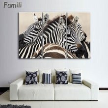Load image into Gallery viewer, 3 Pcs/Set Animal Zebra Paintings Large Canvas Paintings vertical forms Wall Art Picture Home Decoration Canvas Painting 3 Pieces