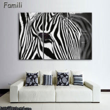 Load image into Gallery viewer, 3 Pcs/Set Animal Zebra Paintings Large Canvas Paintings vertical forms Wall Art Picture Home Decoration Canvas Painting 3 Pieces