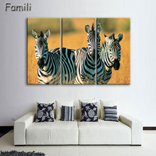 Load image into Gallery viewer, 3 Pcs/Set Animal Zebra Paintings Large Canvas Paintings vertical forms Wall Art Picture Home Decoration Canvas Painting 3 Pieces