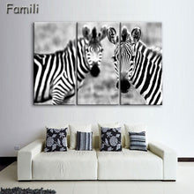 Load image into Gallery viewer, 3 Pcs/Set Animal Zebra Paintings Large Canvas Paintings vertical forms Wall Art Picture Home Decoration Canvas Painting 3 Pieces