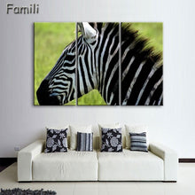 Load image into Gallery viewer, 3 Pcs/Set Animal Zebra Paintings Large Canvas Paintings vertical forms Wall Art Picture Home Decoration Canvas Painting 3 Pieces