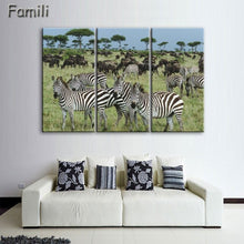 Load image into Gallery viewer, 3 Pcs/Set Animal Zebra Paintings Large Canvas Paintings vertical forms Wall Art Picture Home Decoration Canvas Painting 3 Pieces