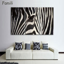Load image into Gallery viewer, 3 Pcs/Set Animal Zebra Paintings Large Canvas Paintings vertical forms Wall Art Picture Home Decoration Canvas Painting 3 Pieces