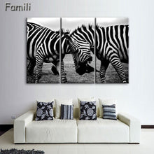 Load image into Gallery viewer, 3 Pcs/Set Animal Zebra Paintings Large Canvas Paintings vertical forms Wall Art Picture Home Decoration Canvas Painting 3 Pieces