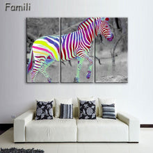 Load image into Gallery viewer, 3 Pcs/Set Animal Zebra Paintings Large Canvas Paintings vertical forms Wall Art Picture Home Decoration Canvas Painting 3 Pieces