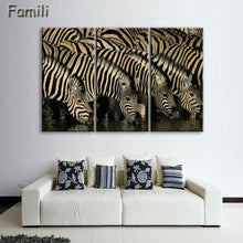 Load image into Gallery viewer, 3 Pcs/Set Animal Zebra Paintings Large Canvas Paintings vertical forms Wall Art Picture Home Decoration Canvas Painting 3 Pieces