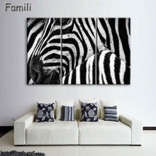Load image into Gallery viewer, 3 Pcs/Set Animal Zebra Paintings Large Canvas Paintings vertical forms Wall Art Picture Home Decoration Canvas Painting 3 Pieces