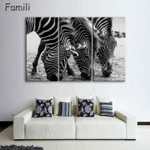 Load image into Gallery viewer, 3 Pcs/Set Animal Zebra Paintings Large Canvas Paintings vertical forms Wall Art Picture Home Decoration Canvas Painting 3 Pieces