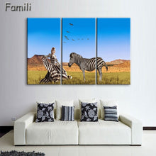 Load image into Gallery viewer, 3 Pcs/Set Animal Zebra Paintings Large Canvas Paintings vertical forms Wall Art Picture Home Decoration Canvas Painting 3 Pieces