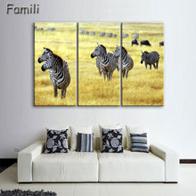 Load image into Gallery viewer, 3 Pcs/Set Animal Zebra Paintings Large Canvas Paintings vertical forms Wall Art Picture Home Decoration Canvas Painting 3 Pieces