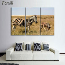 Load image into Gallery viewer, 3 Pcs/Set Animal Zebra Paintings Large Canvas Paintings vertical forms Wall Art Picture Home Decoration Canvas Painting 3 Pieces