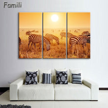 Load image into Gallery viewer, 3 Pcs/Set Animal Zebra Paintings Large Canvas Paintings vertical forms Wall Art Picture Home Decoration Canvas Painting 3 Pieces