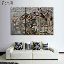 Load image into Gallery viewer, 3 Pcs/Set Animal Zebra Paintings Large Canvas Paintings vertical forms Wall Art Picture Home Decoration Canvas Painting 3 Pieces