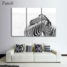 Load image into Gallery viewer, 3 Pcs/Set Animal Zebra Paintings Large Canvas Paintings vertical forms Wall Art Picture Home Decoration Canvas Painting 3 Pieces